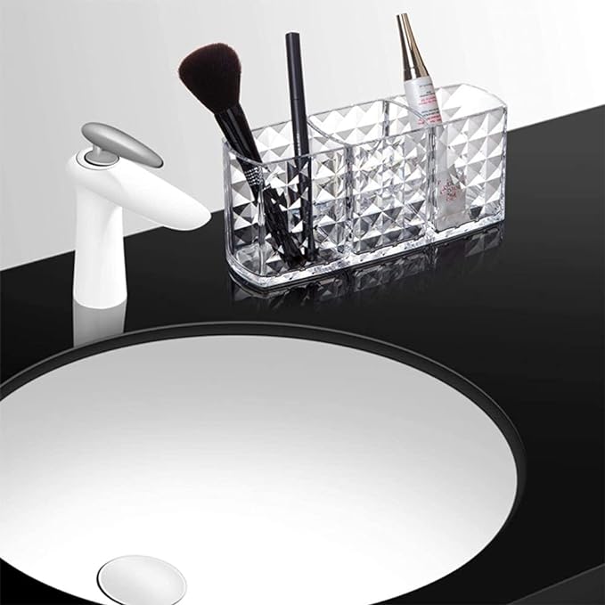 3 partition Acrylic cosmetic organizer