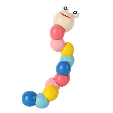 Wooden Twisting Caterpillar Twistable Worm Toy For Baby Infant Toddler