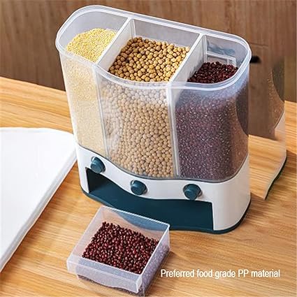 3 Grid Sealed Rice / Beans Storage Box 6 kg