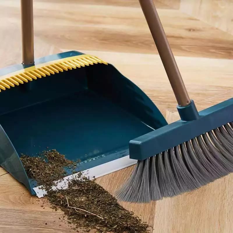 Broom and Dustpan Set for Home, 180 Degree Rotating Broom Set Indoor,