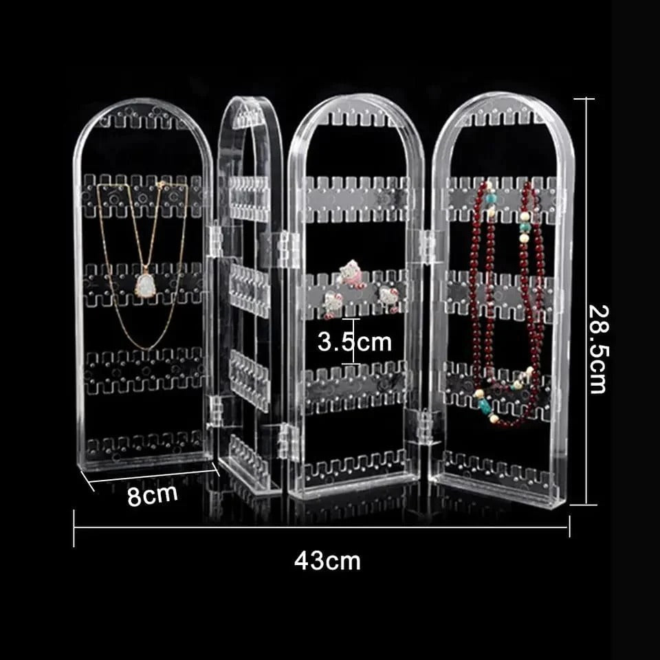 4 Doors Foldable Screen Necklace Display Rack