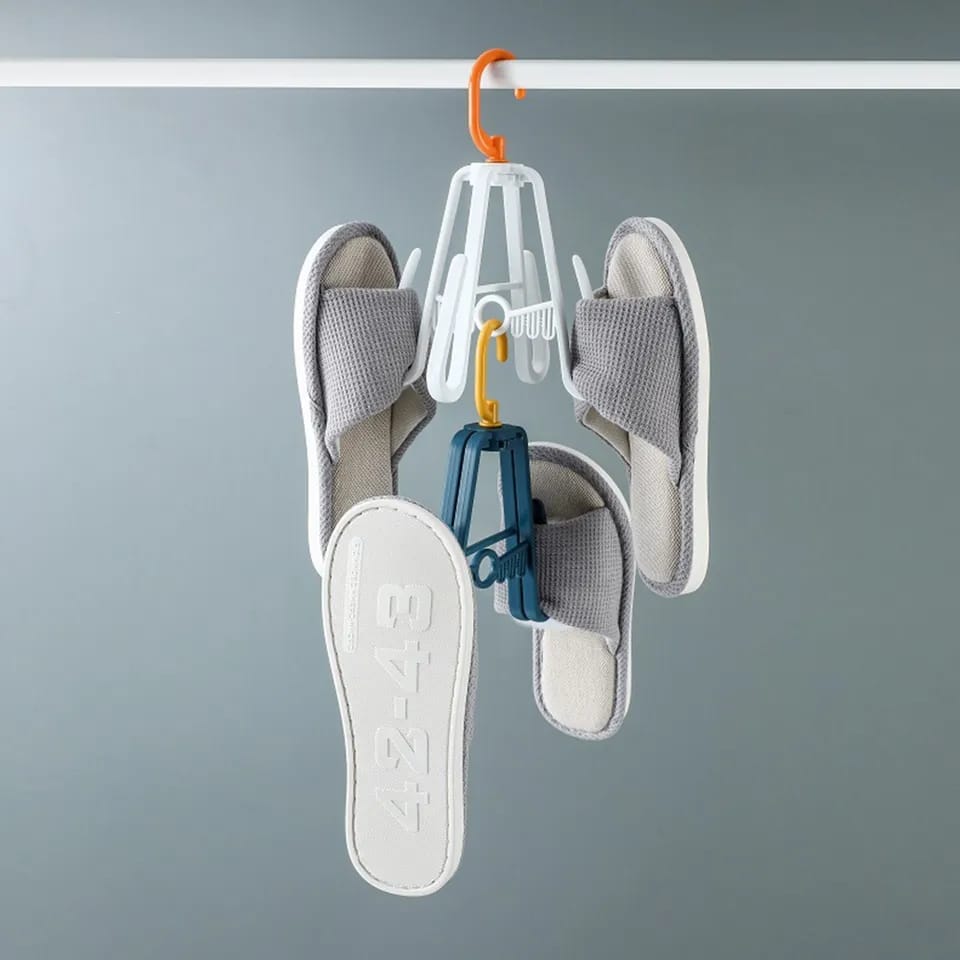 Rotating Shoe Drying Organizer Hanger with 4 Hooks
