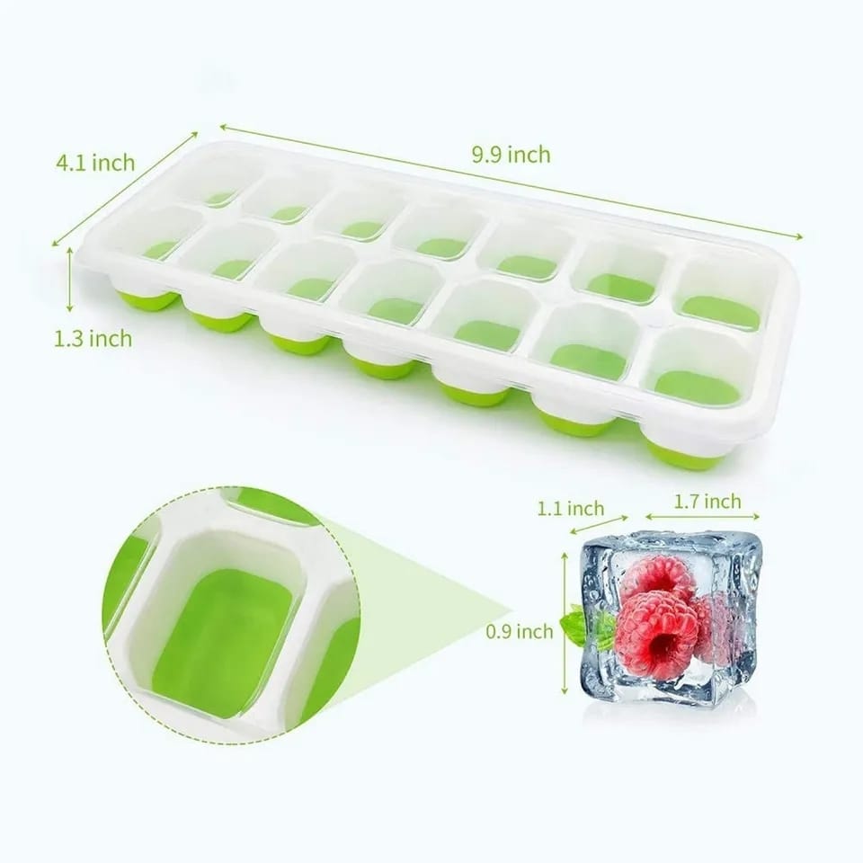 ` Silicone Ice Cube Tray With Lid