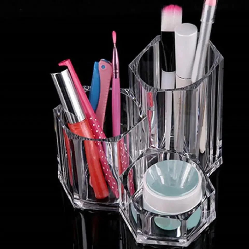 Clear Acrylic Plastic Cosmetic Makeup Brush Holder Organizer