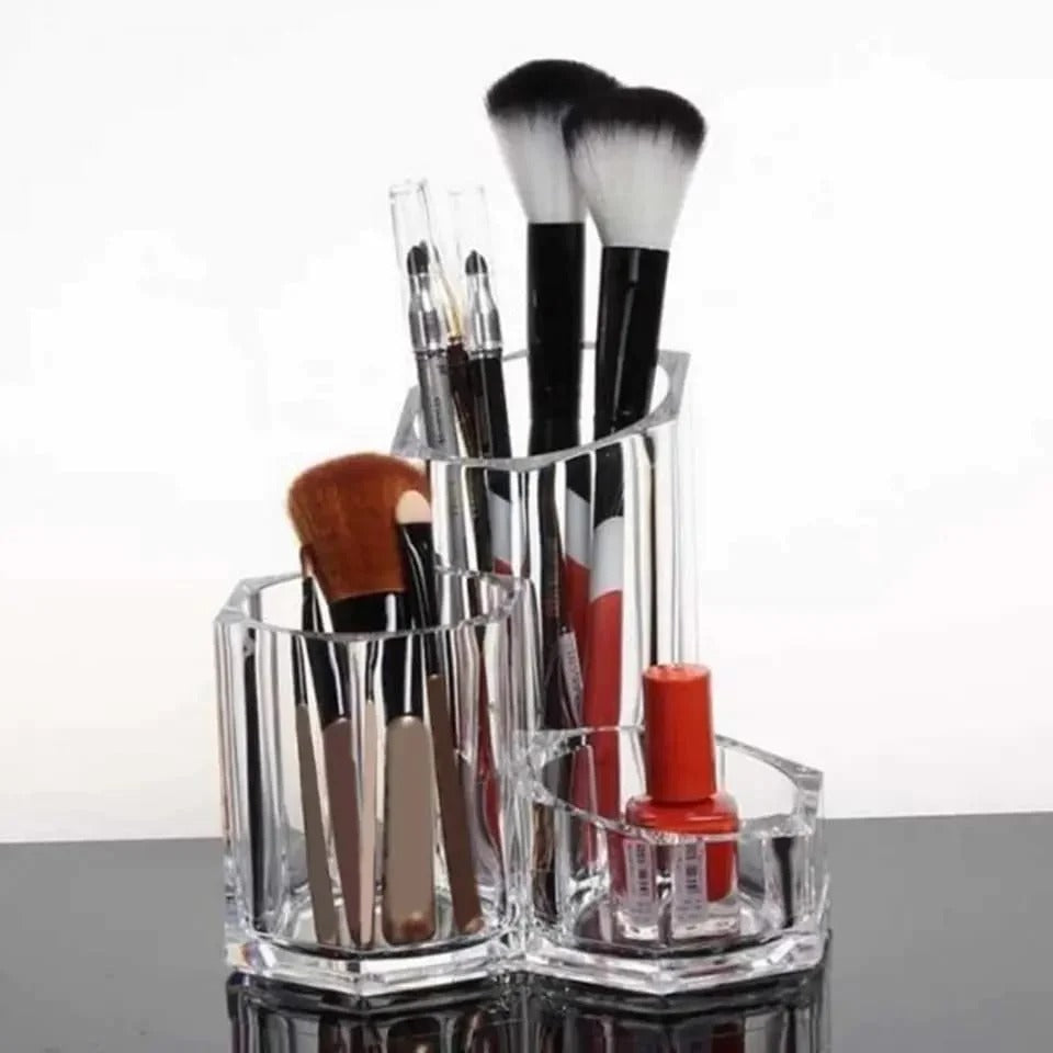 Clear Acrylic Plastic Cosmetic Makeup Brush Holder Organizer