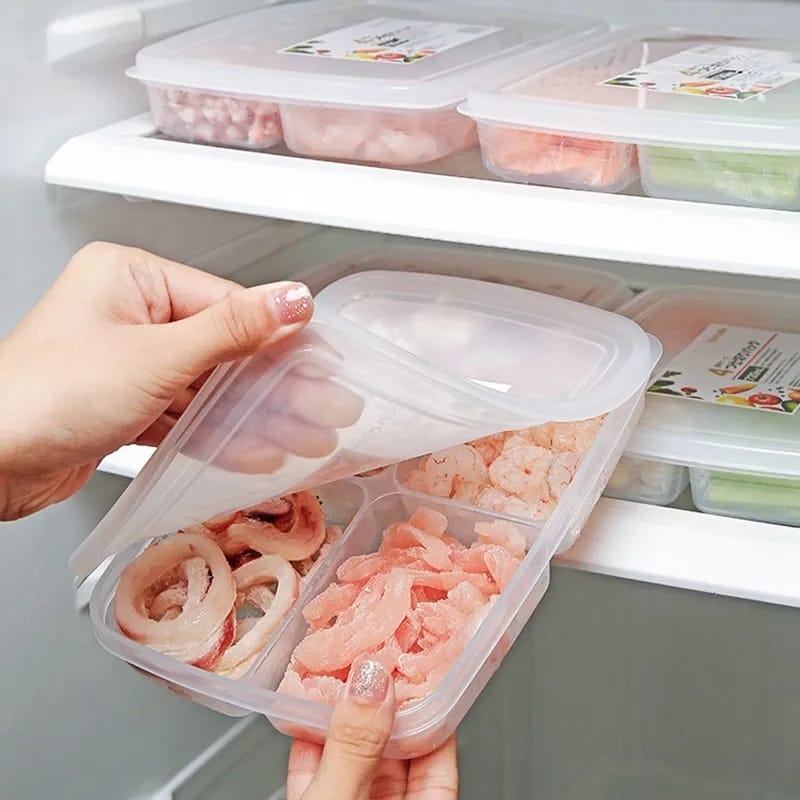 Refrigerator frozen meat four-compartment food freezer box