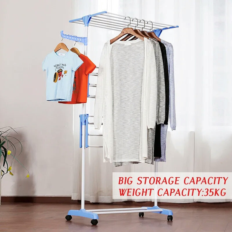 Stainless Steel Strong Standing Three Layer Drying Clothes Rack