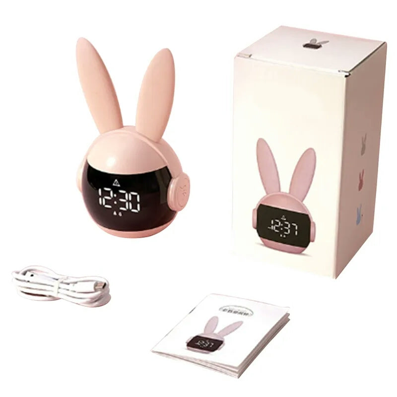 Rainbow Rabbit LED Digital Alarm Clock Electronic LED Display Sound