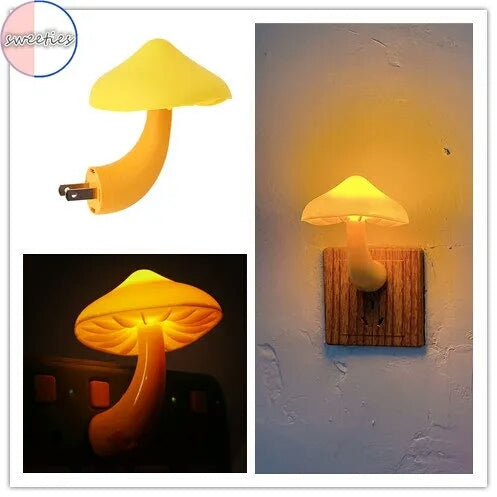 Mushroom Wall Lamp with Led Night Light