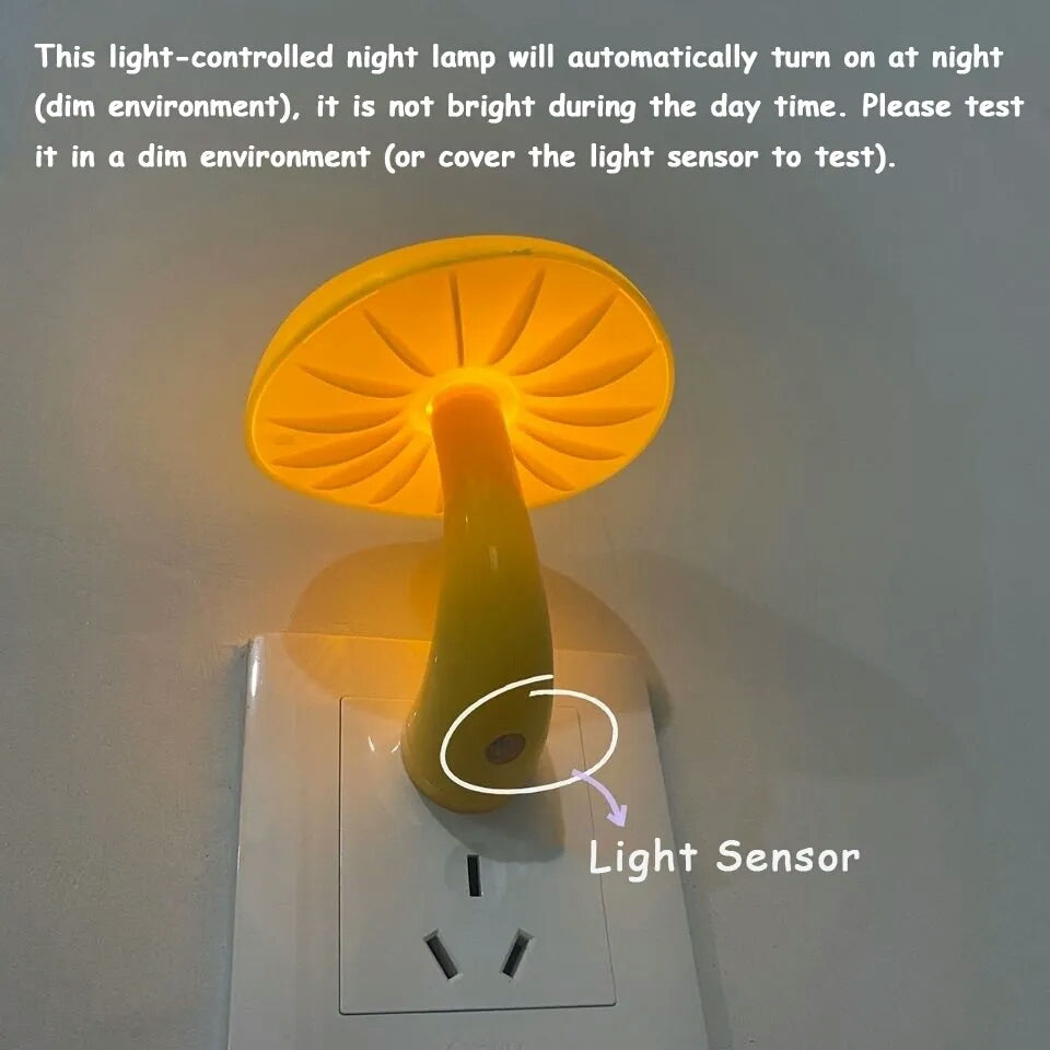 Mushroom Wall Lamp with Led Night Light