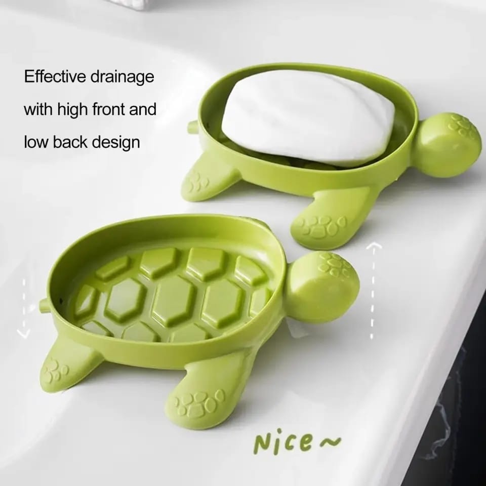 Sea Turtles Bathroom Soap Box Non-Slip Sponge Soap Drain Holder