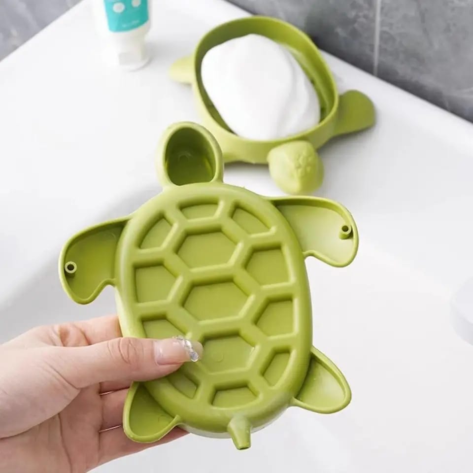 Sea Turtles Bathroom Soap Box Non-Slip Sponge Soap Drain Holder