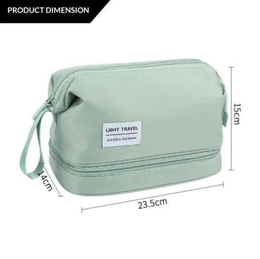Double Layer Cosmetic Bag, Waterproof Organizer Case
