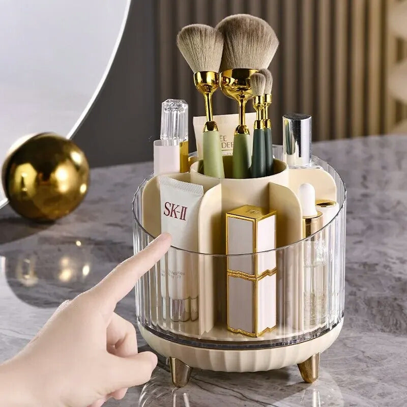 New Portable Makeup Brushes Holder 360° Rotating Desk Makeup Organizer