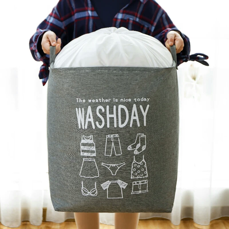 WASHDAY Large Laundry Basket Foldable Cloths Storage Bag Cloth Organization Bog