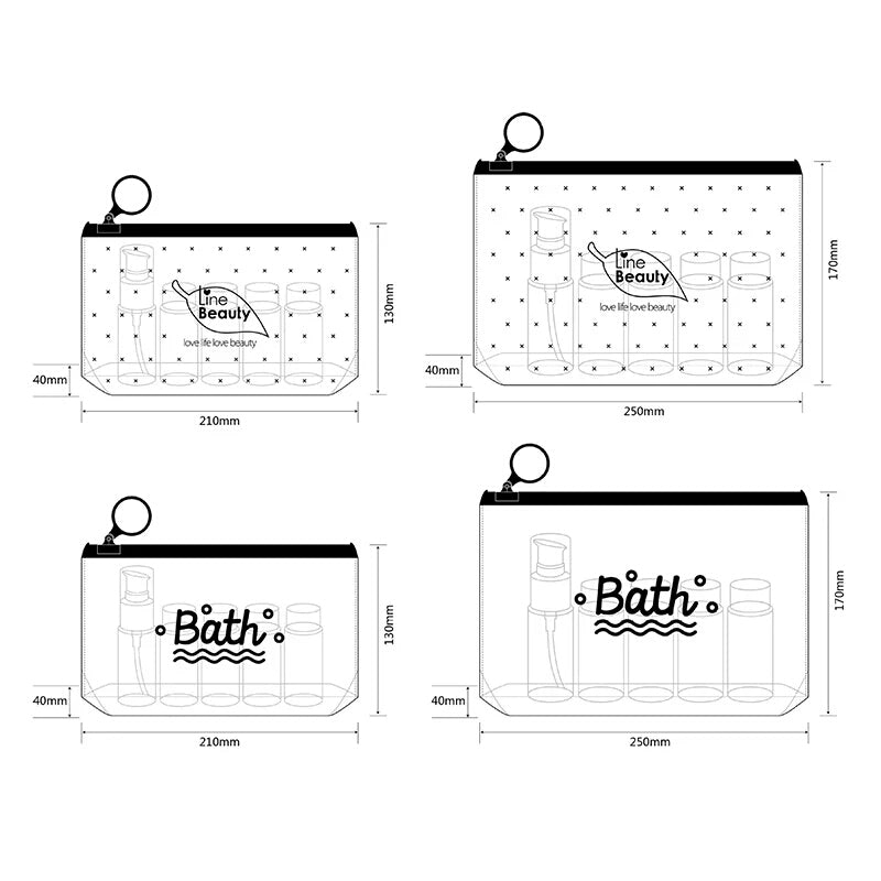 Travel Cosmetic Storage Bag Pack Of 2