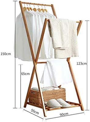 Foldable Wooden Coat Rack Coat Hanger Stand With Shoe Rack