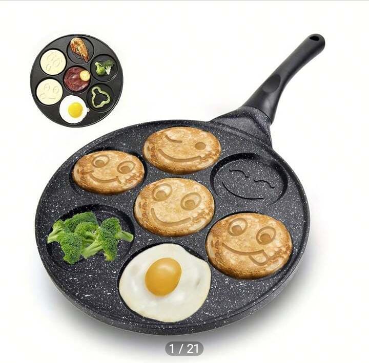 7 Hole Smile Shape  Pancake Pan
