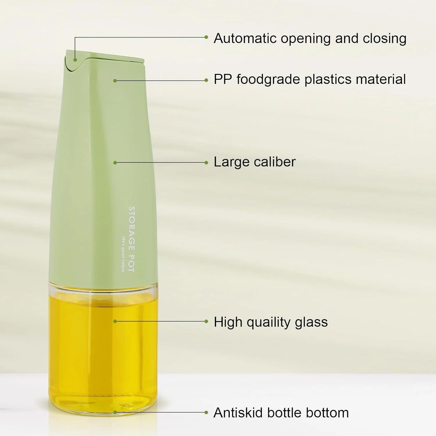 450Ml Oil Storage Pot, Auto Flip Kitchen Oil Bottle