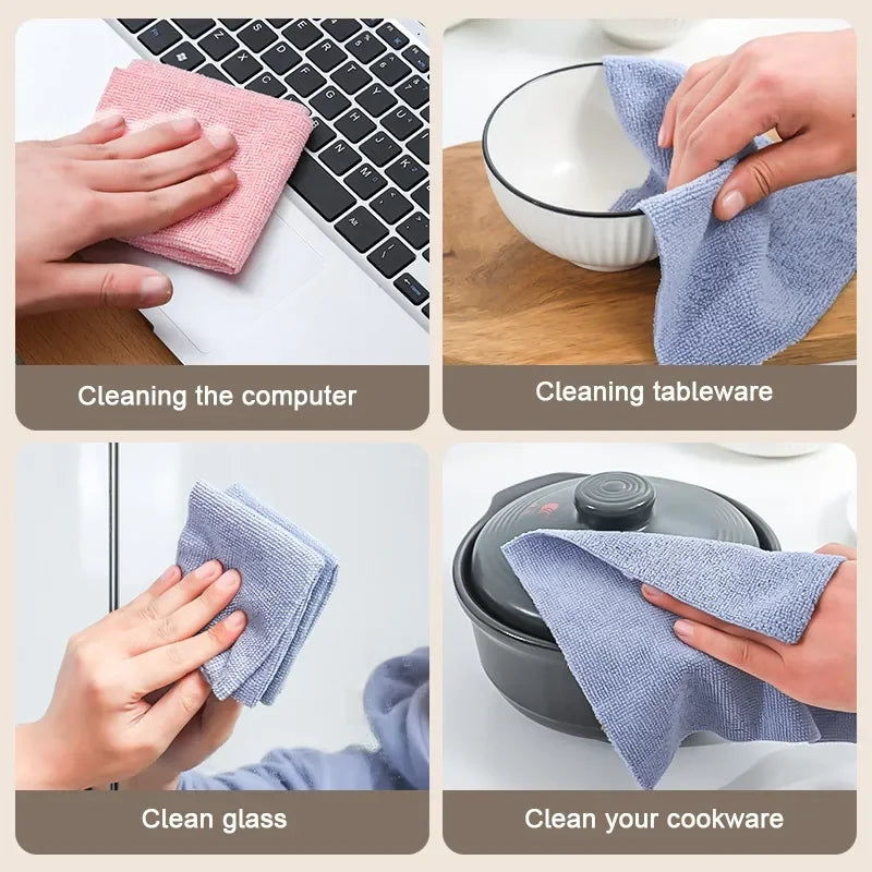 Reusable Pack of 20Pcs/box Microfiber Towel Absorbent Kitchen Cleaning Dishcloths