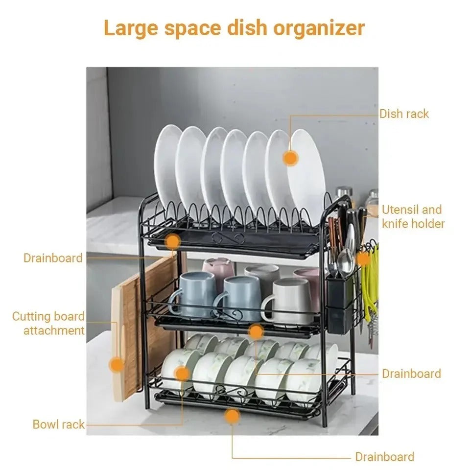 3-Tier Dish Drying Rack
