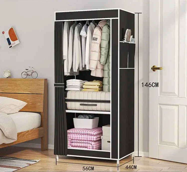 Dustproof Wardrobe, Bedroom Storage Cabinet, Wardrobe Hanging Shelf